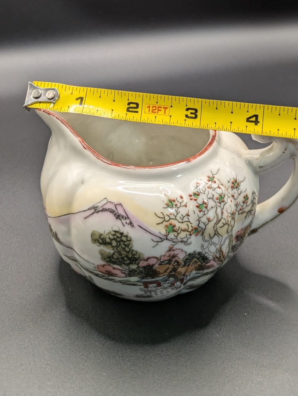 Vintage 1920s/30s Takito Japan Hand Painted Porcelain Creamer - Torii Gate Mark - Picture 8 of 9